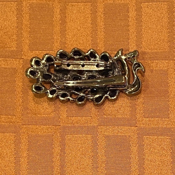 Vintage Rhinestone Peacock Brooch/Hair clip - Picture 2 of 3